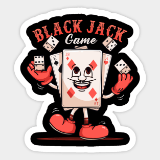 Black jake game, Poker card mascot character playing dice Sticker